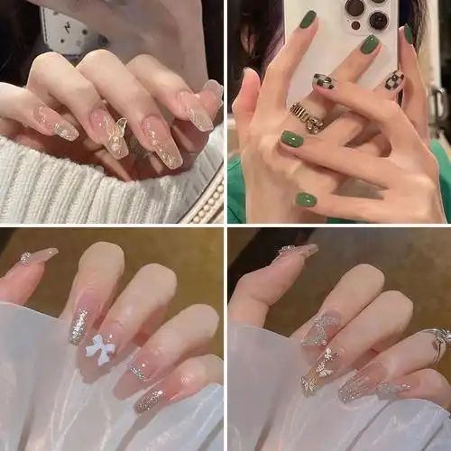 美甲果冻贴片网红穿戴成品长款持久无痕指甲美甲工具