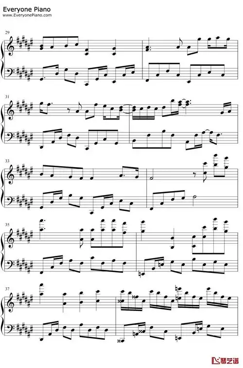 如果雨之后钢琴谱 周兴哲