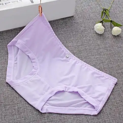 低腰牛奶丝透气碎花中腰冰丝内裤女士夏季性感三角裤纯棉裆少女