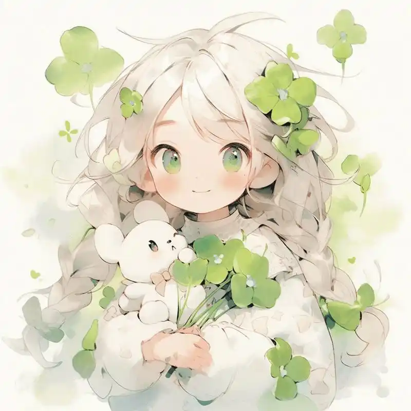 幸运少女92四叶草小清新头像