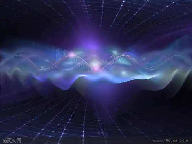 动感波浪线条抽象网格空间背景高清图片 - 素材中国16素材网