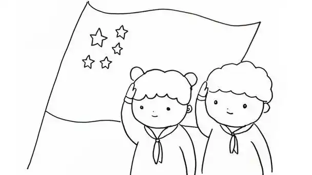 小孩敬礼简笔画 小孩敬礼简笔画图片 | 多想派
