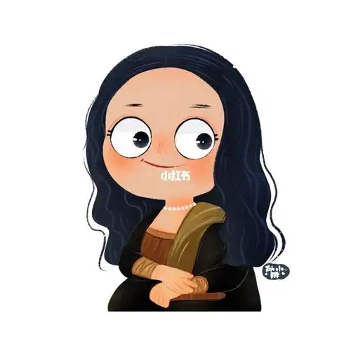 蒙娜丽莎的微笑 头像#procreate绘画  #手绘头像  #q版名画  #q版头像