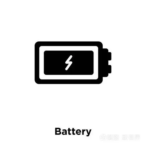 标志概念的电池标志上透明背景, 实心黑色符号