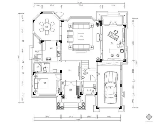 三层别墅平面施工图