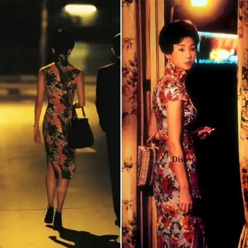 张曼玉印花旗袍