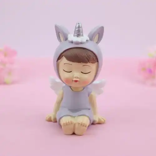 少女心独角兽天使生日蛋糕装饰摆件儿童玩具卡通公仔情侣烘焙插件