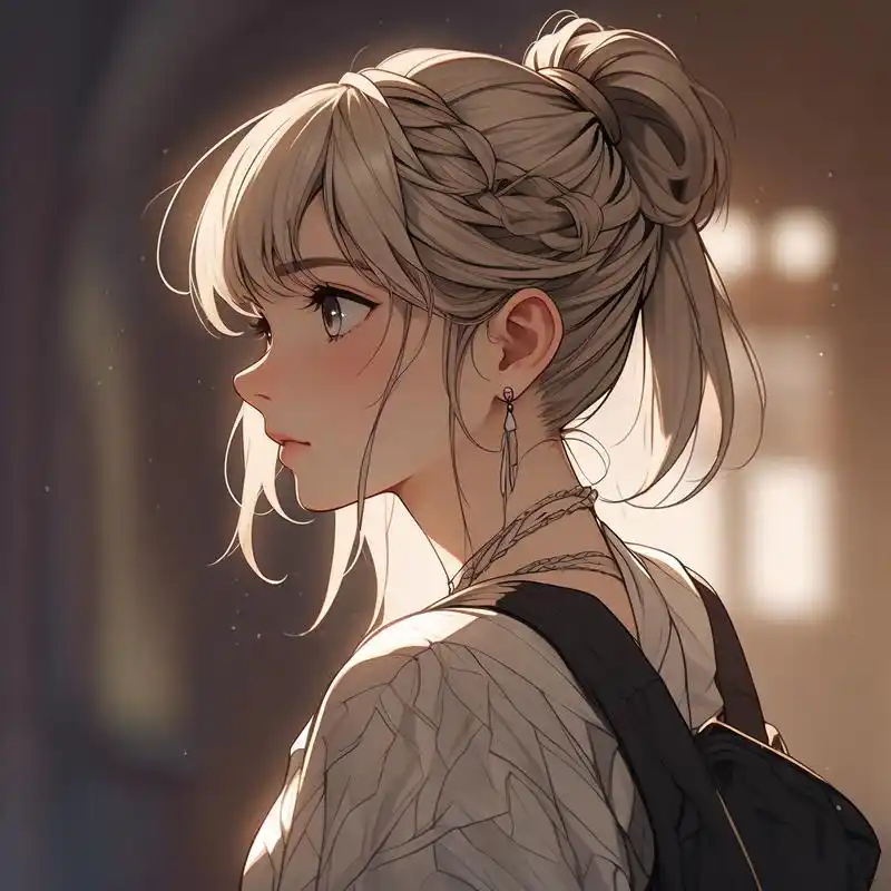 96唯美丸子头侧面头像集锦96 探索丸子头的魅力,唯美侧面展现不一