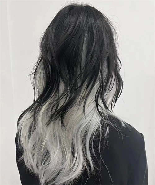 阴阳头对半染 创意双色染发型_时尚发型 - 美发站