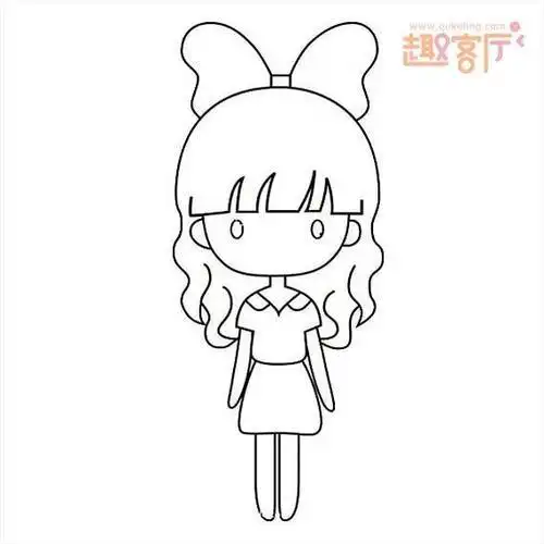 可爱的很可爱的女孩简笔画