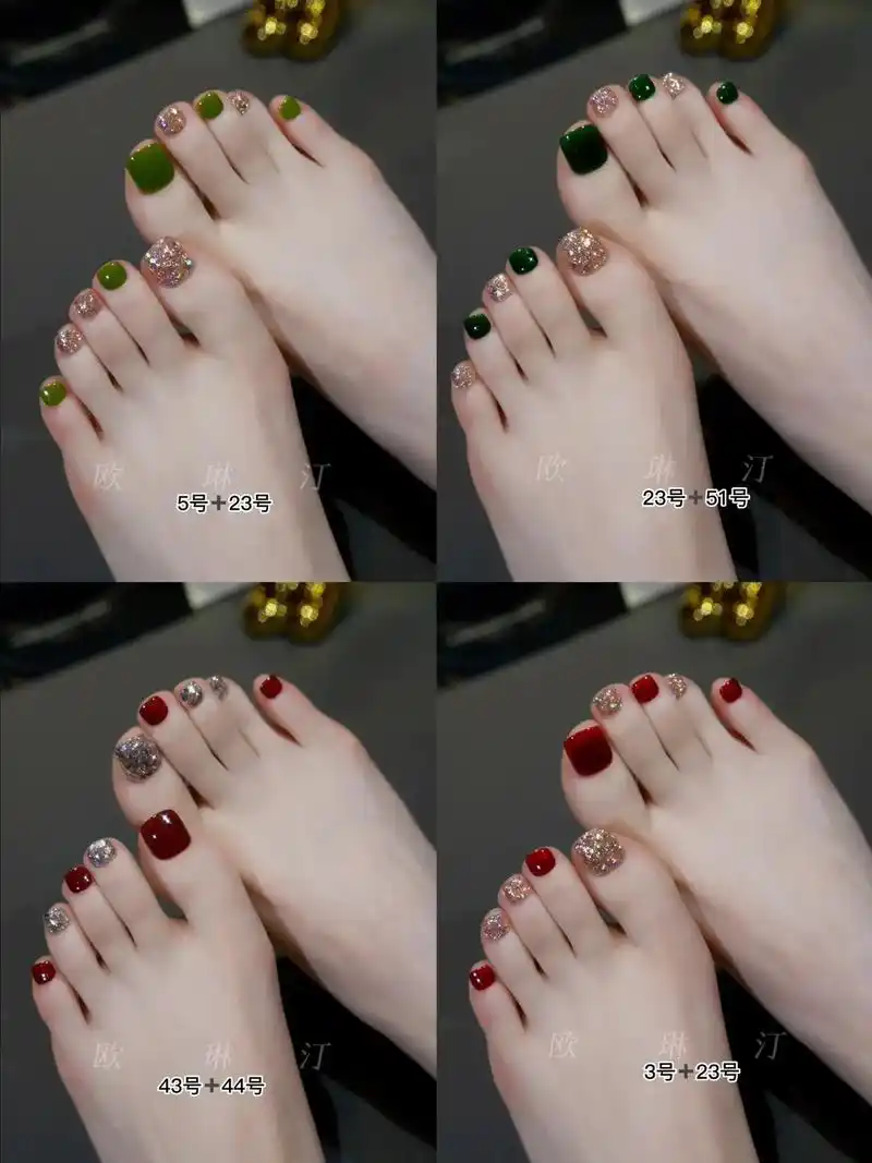 一整个爱了这几组黄黑皮放心做.#脚部显白美甲的款式推荐 #脚 - 抖音