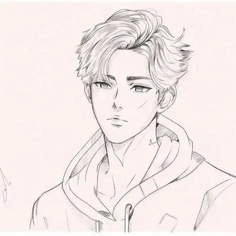 男孩简笔画帅气可爱的男孩子简笔画盘腿坐的小男孩图片男生帅气全身