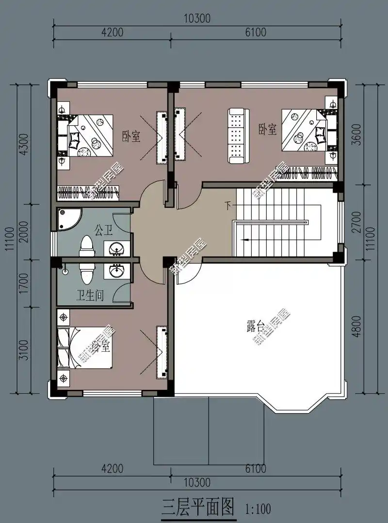 农村自建房宽10米,进深12米,带堂屋该怎么设计?