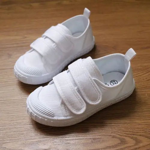 公蛇儿童白布鞋帆布鞋学生白色运动会鞋幼儿园室内鞋子男童女童白球鞋