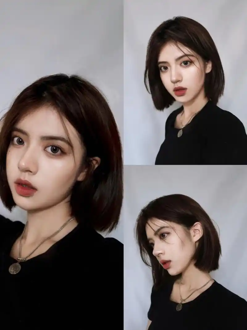 超显气质的短发发型 天津美发 天津木马烫 长脸发型 韩式短发气垫烫