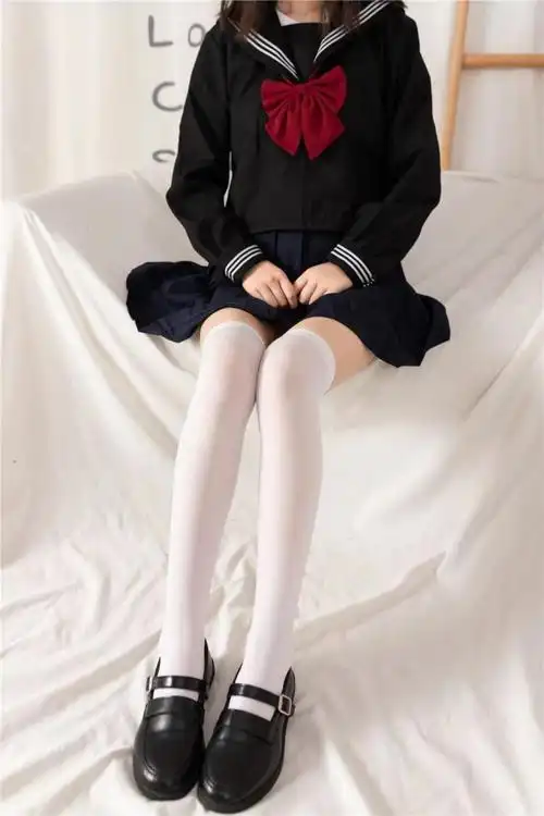 秋季新款夏秋季天鹅绒过膝黑丝白丝袜子女中筒袜日系显瘦长筒袜学jk丝