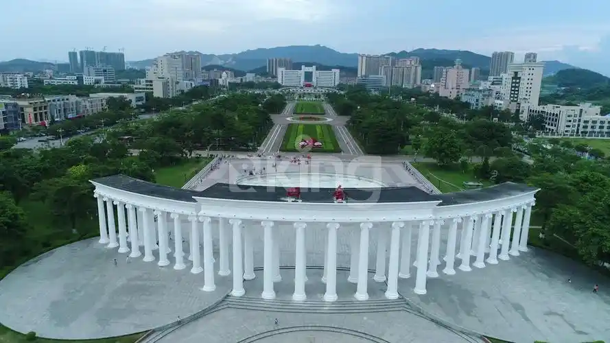 广东省肇庆市四会市政府广场航拍
