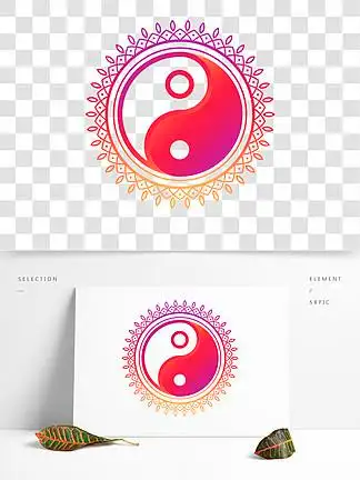 彩色渐变道教 i>五 /i> i>行 /i>八卦图