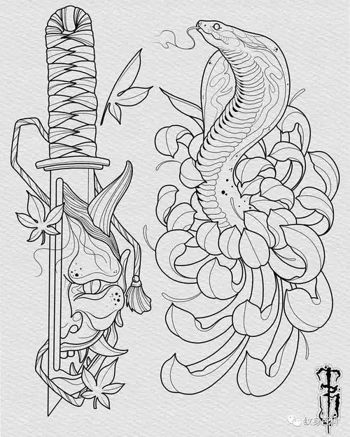 纹身手稿 | 纯线条