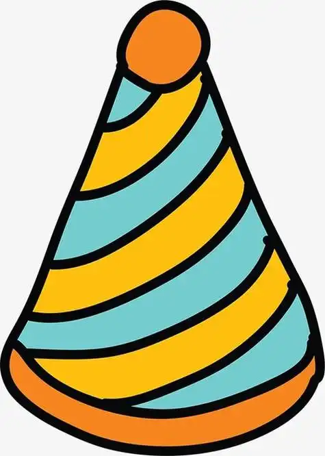 彩色生日帽简笔画