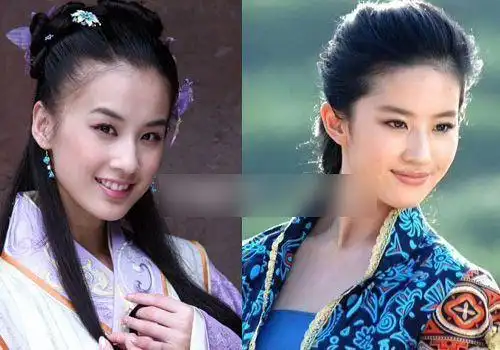 黄圣依vs刘诗诗标志的鹅蛋脸,高挺的鼻梁,丹凤眼,微微上扬的嘴角,颇有