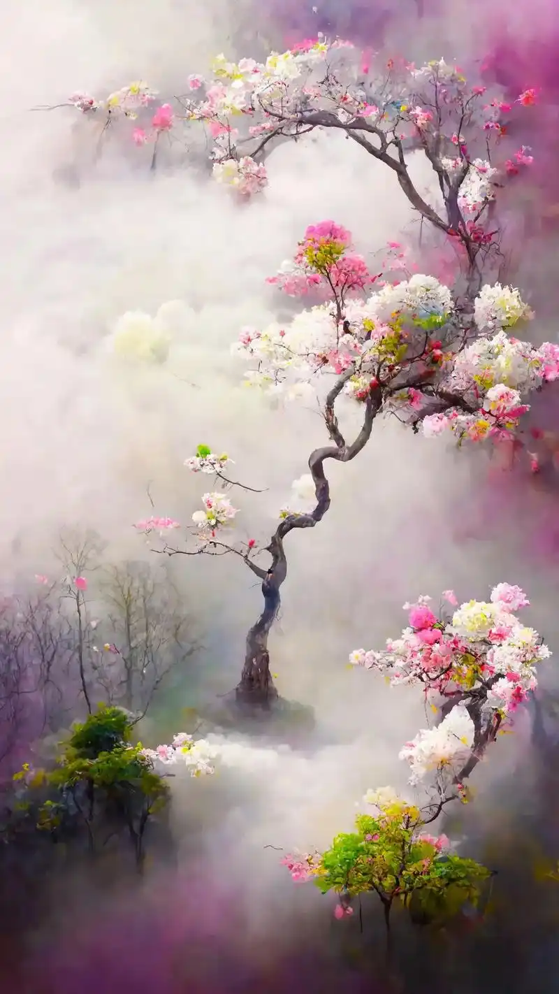 行至朝雾里,坠入暮云间#唯美意境#手机壁纸#治愈系 - 抖音