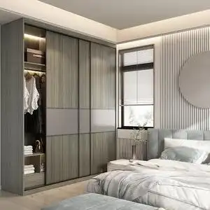 皮阿诺整体家具定制推拉门一门到顶衣柜简约现代卧室收纳储物柜子