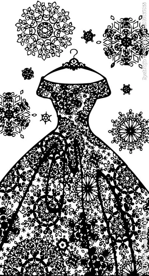 婚纱蕾丝简笔画 (第1页)