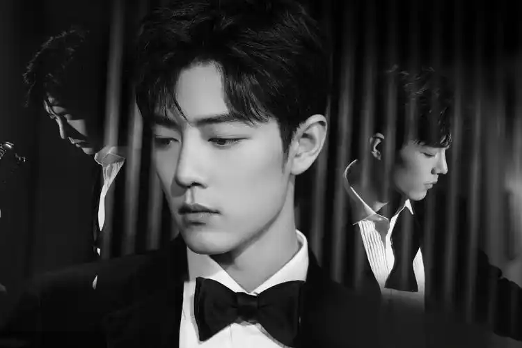 肖战黑白光影写真图片