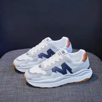 思斌女款休闲鞋韩版学生运动鞋女运动鞋户外时尚女运动鞋d78白蓝定制