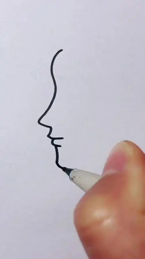 简笔画#教你画侧脸美女