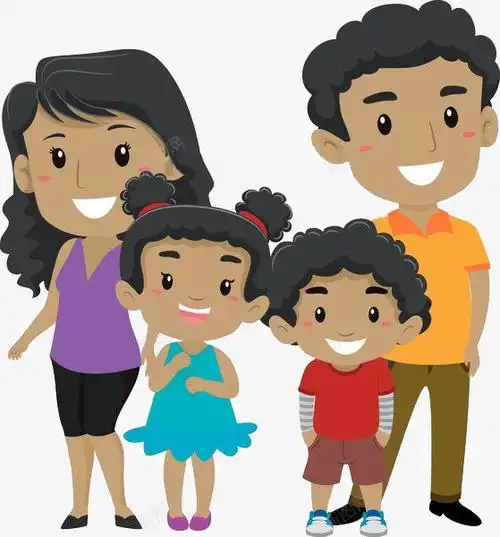 com n 一家人 一家人手绘 亲人 儿女双全 四口之家 家人 家庭 幸福 情