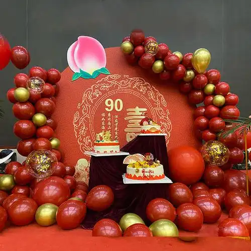 60岁70岁80岁爸爸妈妈爷爷奶奶领导老人长辈生日宴寿宴酒店包厢气球