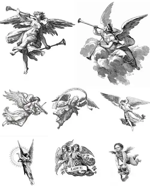 纹身手稿天使angel