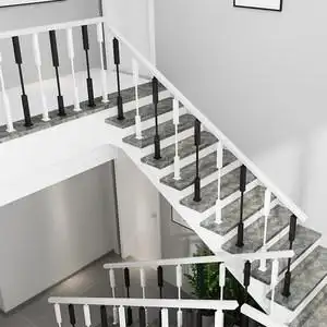 楼梯扶手简约现代家用防护栏杆室内别墅阁楼实木围栏复式铁艺楼梯