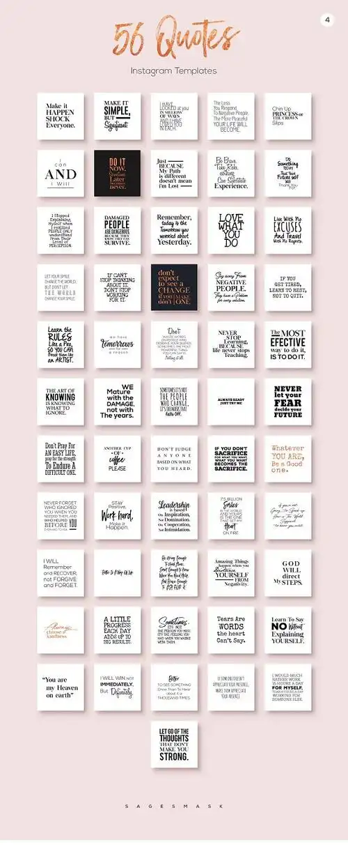 instagram纯文字英文字体排版-窝窝素材站