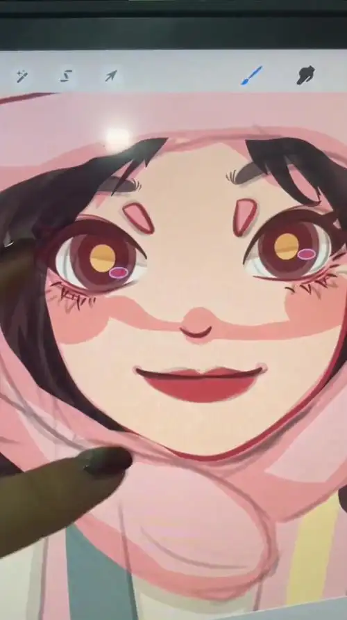 头像可爱 卡通人物腮红绘画过程-度小视