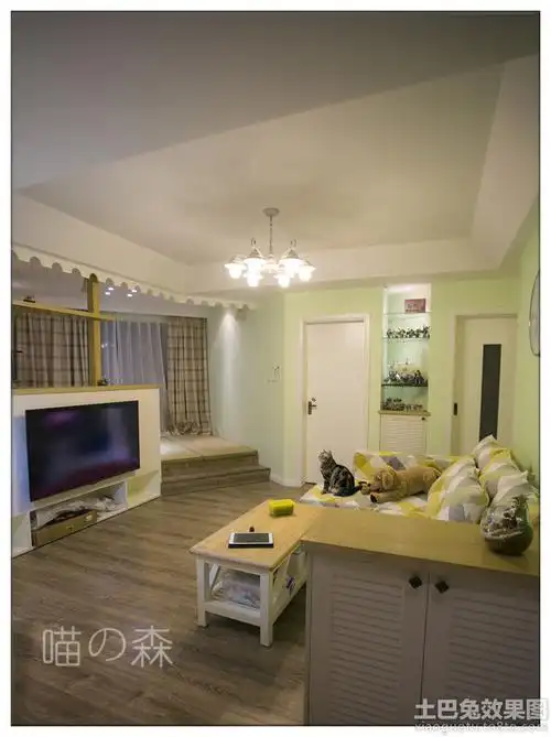 田园简约50平米两室一厅装修效果图