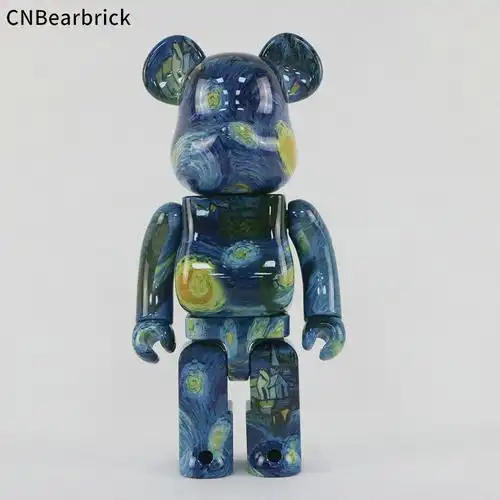 bearbrick积木熊梵高星空星月夜400%/1000%潮玩公仔手办盲盒玩偶