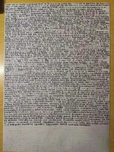 这些字密集地在一张a4纸上分布着,甚至行列之间也不留空隙.