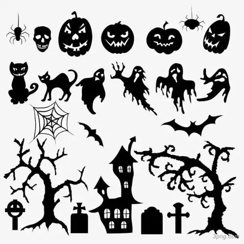 万圣节插画png素材透明免抠图片-节日元素