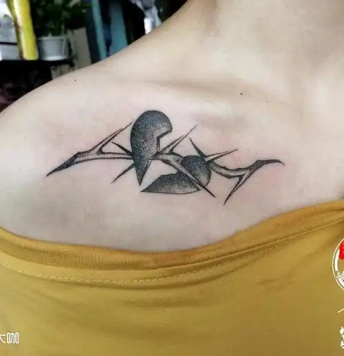 桃心心碎_纹身图案手稿图片_老谢的纹身作品集