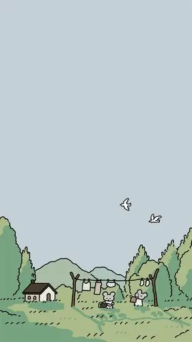 小清新森系治愈插画高清手机壁纸