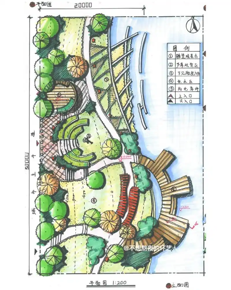 滨水景观平面图合集👀快快收藏 滨水空间是景观的高频项目类型,滨水