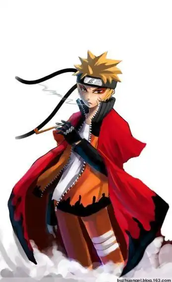 求一张鸣人仙人模式帅气的漫画图