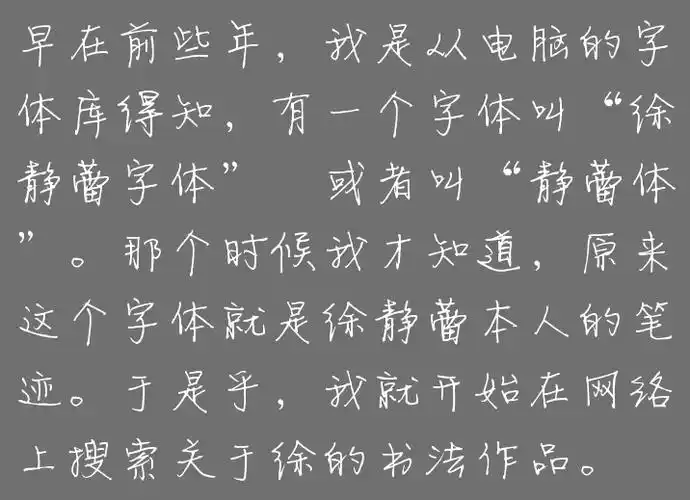 早在前些年,我是从电脑的字体库得知,有一个字体叫"徐静蕾字体"或者叫