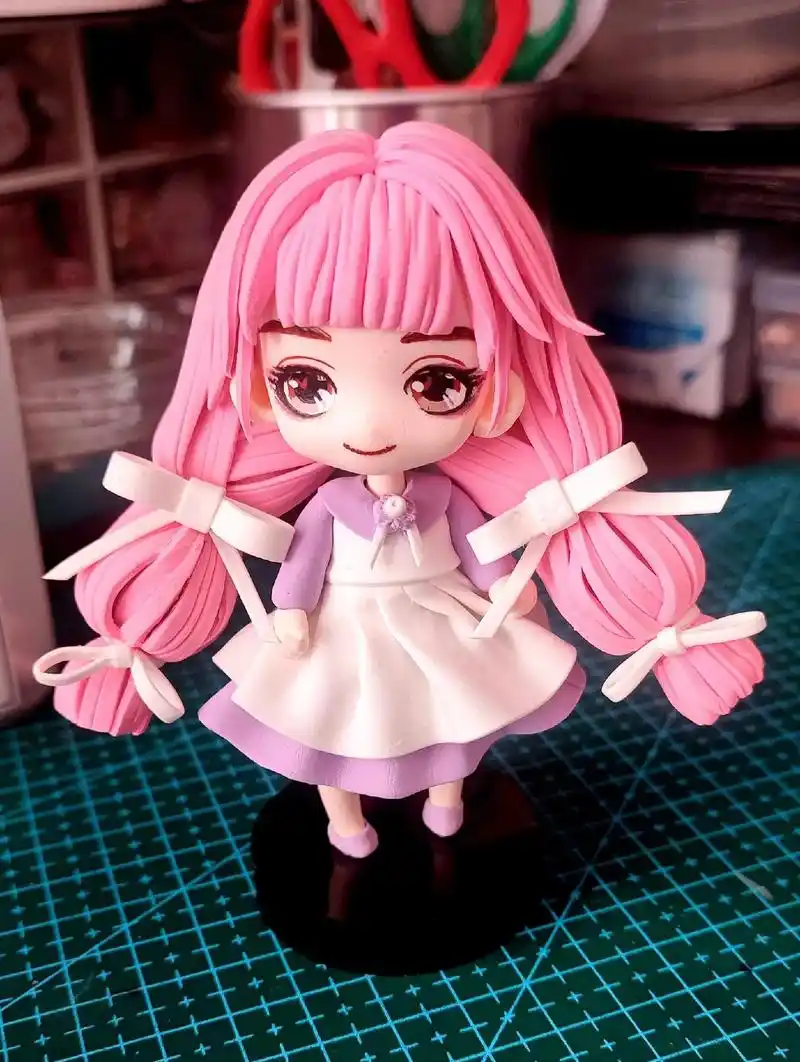 手工制作 #粘土手办 #超轻粘土手工作品 #人偶 #小萌物 - 抖音