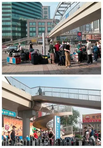 在硬盘里找到两张2003年北京sars暴虐时拍的,地标:北京站,在站外撼档