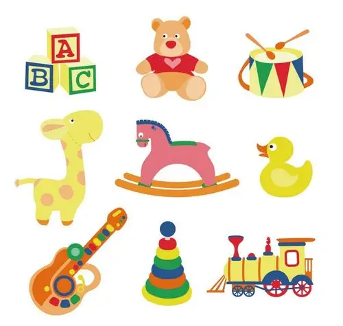 9款卡通玩具设计矢量图
