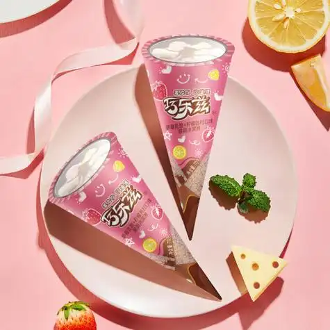 伊利巧乐兹草莓乳酪柠檬苏打口味脆筒冰淇淋70g6支盒雪糕冷饮